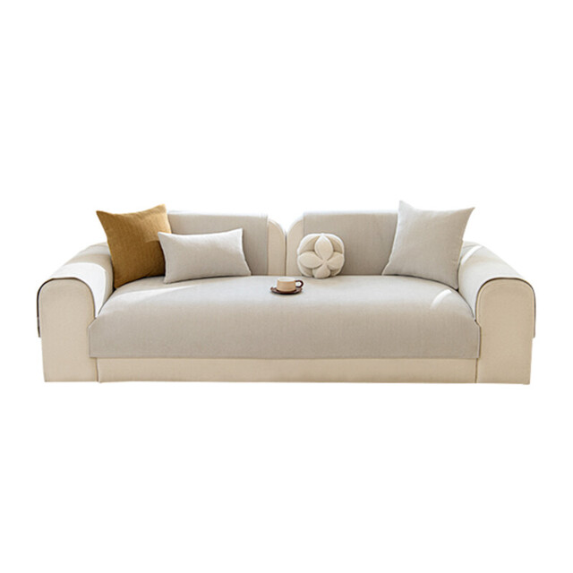 Ochama Chenille Sofa Cushion Cover, Herringbone Throw Pillow Protector, Sofa Cushion Protector, 45×45 cm - Beige - image 1