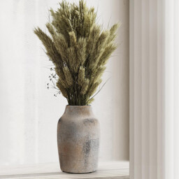 1pc/18.3cm 7.2in, Rustic Farmhouse Ceramic Flower Vase, 18cm, Boho Vase for Home Decor, Terracotta Vase for Living Room, Table, Shelf, Fireplace Decor, Farmhouse, Grey - thumbnail 5