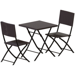 Garden Vida Capri 2 Seater Rattan Bistro Set, Brown - thumbnail 5