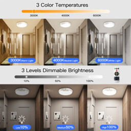 " New Upgraded Motion Sensor Ceiling Light with 3 Color Temperatures, 8 Inch 500LM LED Ceiling Light with Remote, 8000mAh Rechargeable Battery Powered Dimmable Sensor Light for Bathroom, Garage, Shed, Loft, Hallway, Stair" - thumbnail 2