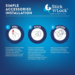 Croydex Stick 'n' Lock Toilet Roll Holder - Chrome - thumbnail 4