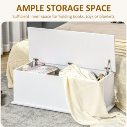 HOMCOM Storage Chest Box White - thumbnail 3