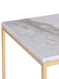 Interiors by Premier Side Tables Avantis Square Gold Finish/White Marble Top 2pcs - thumbnail 3