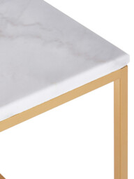 Interiors by Premier Side Tables Avantis Square Gold Finish/White Marble Top 2pcs - thumbnail 4