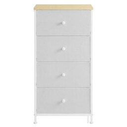 JOYFURNOS  Fabric Dresser for Bedroom, with 4 Drawers, Metal Frame, Chest of Drawers, White - thumbnail 6