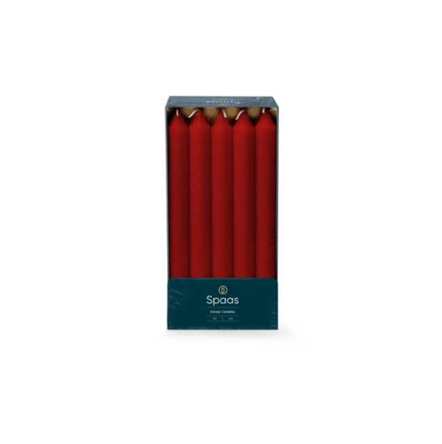 Spaas Dinner Candles Household Unscented Red 10pcs