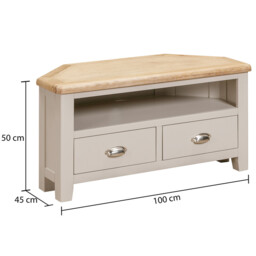 TV Unit Windermere Corner Oak Top Grey/Natural L:100cm - thumbnail 3