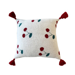 MEROPE, Sherpa Acrylic Knit Cushion cover, 50x50cm, cherry, 1pack - thumbnail 2