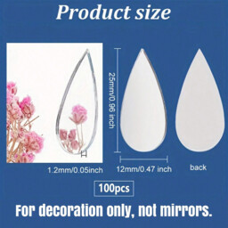 100pcs PVC mirror decal teardrop-shaped minimalist ray decoration - thumbnail 2