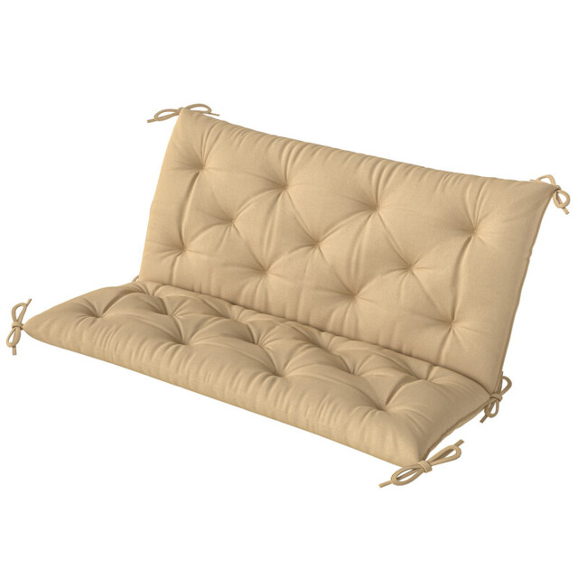 Outsunny 2 Seater Bench Pad, Garden Chair Cushion with Back and Ties for Indoor and Outdoor Use, 98 x 100 cm, Khaki - image 1