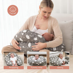 Momcozy Woven Cotton (100% Cotton) U-Shaped Nursing Pillow NP001 (Cloud/Animal Forest/Grey Cloud/Meteor Shower) - thumbnail 7