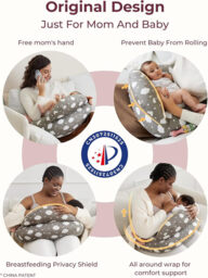 Momcozy Woven Cotton (100% Cotton) U-Shaped Nursing Pillow NP001 (Cloud/Animal Forest/Grey Cloud/Meteor Shower) - thumbnail 3