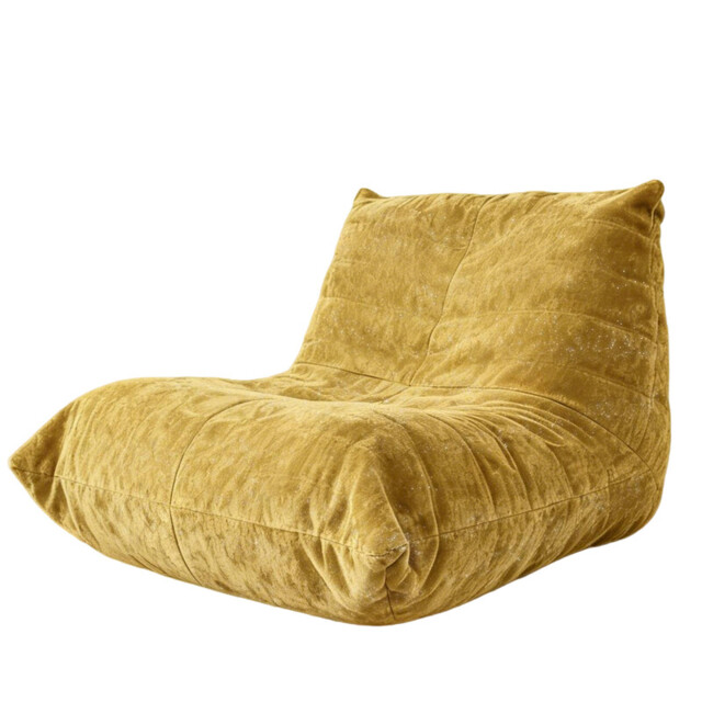 URBAN MEUBLE Chenille Bean Bag Chair Series Lazy Sofa Yellow 90x100x80cm