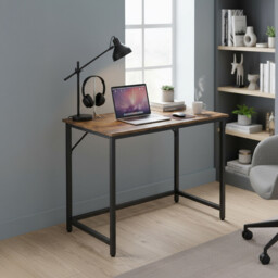 Writing Desk, 31.5 x 19.7 x 29.9 Inches, Computer Table for Home Office, Bedroom, Study, Brown and Black - thumbnail 4