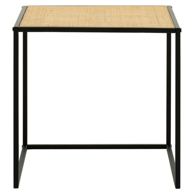 Interiors by Premier Side Table Depok Square Black/Rattan