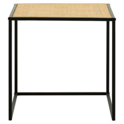 Interiors by Premier Side Table Depok Square Black/Rattan