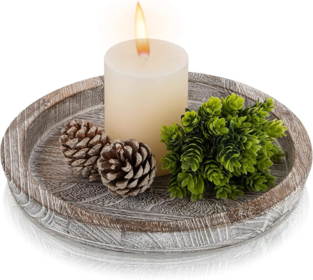 White Label Rustic Wooden Serving Tray Set of 1