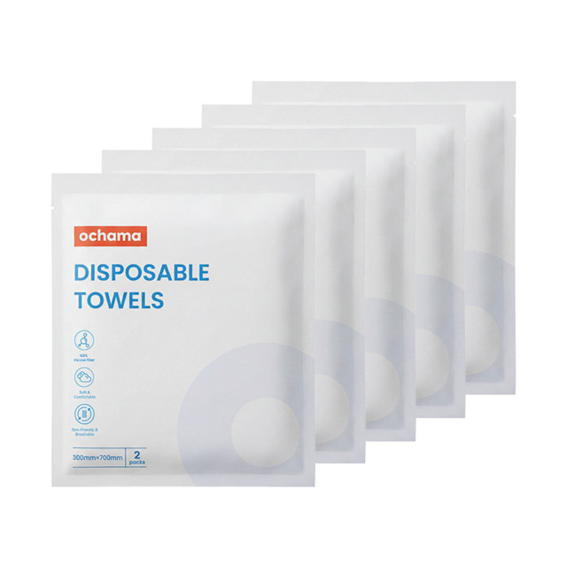 ochama disposable towels 30*70cm 10-pack (2 pieces*5 packs) essential for business trips and travel portable hygienic towels - image 1