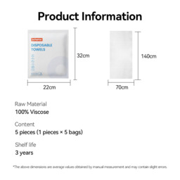 ochama disposable towels 30*70cm 10-pack (2 pieces*5 packs) essential for business trips and travel portable hygienic towels - thumbnail 6