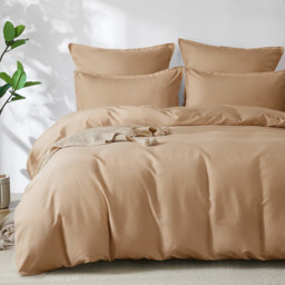 LeBonsoir Khaki Bedding Duvet Cover Set，230x220cm/50x75cmx2 Breathable Durable Soft Comfy， with Zip， 3 Pieces， Includes 1 Duvet Cover & 2 Pillowcases，NO Comforter - thumbnail 5