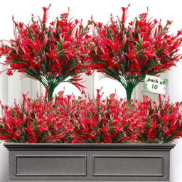 Yuejia 10Pcs 13.8in/35cmOutdoor artificial flowers, fake plants flowers, suitable for indoor and outdoor hanging window box decoration - thumbnail 1
