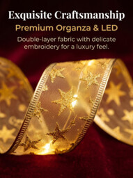 Ju7cer Ribbon light string 5 meters, 50 lights, 2 battery packs [self provided battery] Christmas tree decoration light, warm yellow, festive atmosphere, suitable for indoor and outdoor, Valentine's Day, weddings, suitable for Christmas - thumbnail 3