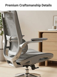 SIHOO M59S Ergonomic Office Chair， Desk Chair with 3D Coordinated Flip-up Armrests， Computer Chair with Dual Back Design and Adaptive Dynamic Lumbar Support， Grey - thumbnail 3
