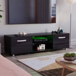 Vida Designs TV Unit Cosmo LED 2 Doors Black L: 140cm - thumbnail 2