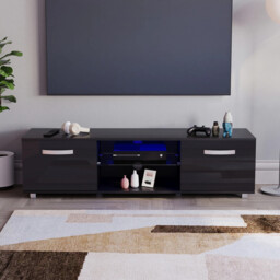 Vida Designs TV Unit Cosmo LED 2 Doors Black L: 140cm - thumbnail 1