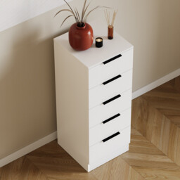 Vida Designs Drawer Chest Narrow Trega 5 Drawers White - thumbnail 3