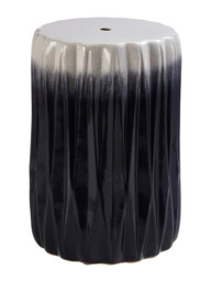 Interiors by Premier Side Table Azul Ombre Ceramic Dark Navy/Silver - thumbnail 1