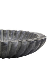 Fifty Five South Decorative Bowl Savio Fluted Marble Grey Small - thumbnail 5