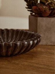 Fifty Five South Decorative Bowl Savio Fluted Marble Grey Small - thumbnail 4