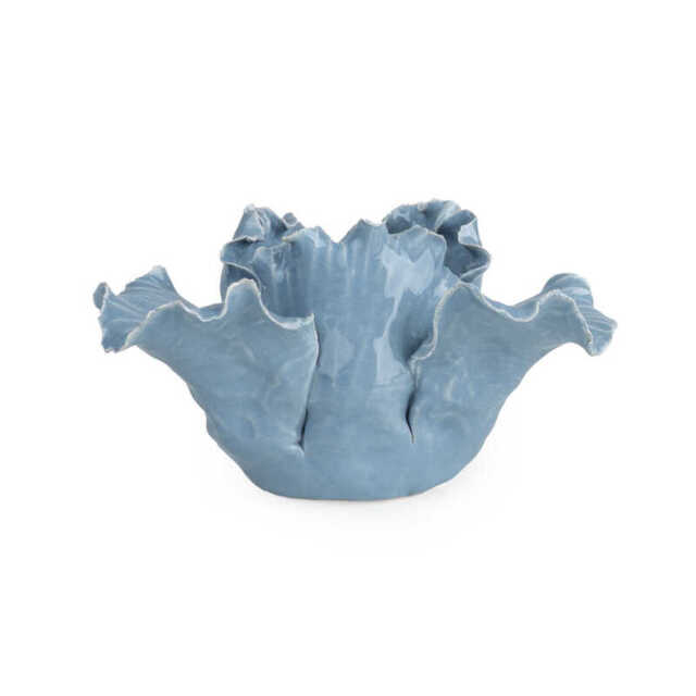 Candlelight Candle Holder Tealight Iris Ceramic Blue - image 1