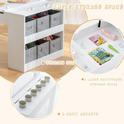 COSTWAY 2-in-1 Kids Art Table Set with Chairs - White - thumbnail 7