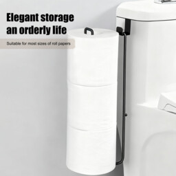 JU7CER Black Kitchen Towel Holder - Wall-Mounted, Modern Minimalist, Ideal for Home - thumbnail 2
