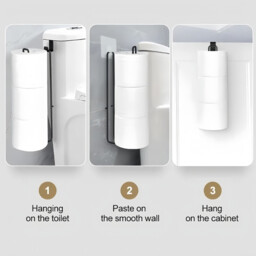 JU7CER Black Kitchen Towel Holder - Wall-Mounted, Modern Minimalist, Ideal for Home - thumbnail 4