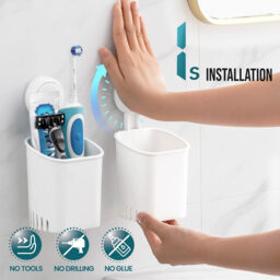 TAILI Suction Toothbrush Holder 2 Pack, Tumblers Replacement Shower Toothbrush Holder for Wall, Powerful Toothpaste Toothbrush Suction Cup, Self-draining Shower Razor Holder, Kitchen Tableware Holder - thumbnail 2
