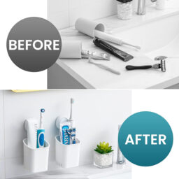 TAILI Suction Toothbrush Holder 2 Pack, Tumblers Replacement Shower Toothbrush Holder for Wall, Powerful Toothpaste Toothbrush Suction Cup, Self-draining Shower Razor Holder, Kitchen Tableware Holder - thumbnail 5