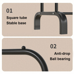 SNSP Clothes Rack Freestanding Hanger Double Pole Multifunctional Clothes Rack for Bedrooms - Black Super Deals - thumbnail 7