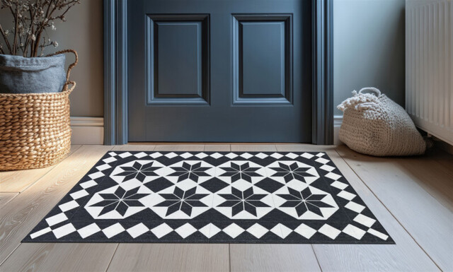 Likewise Doormat Knightsbridge Victorian Vintage Black 50x75cm - image 1