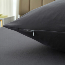 Meeallhome  Washed Brushed Duvet Cover Set 230*220cm/50*75cm*2  Dark Gray - thumbnail 6