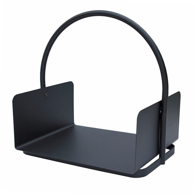 JVL Conway Modern Fireside Log/Coal Holder – Black, Steel - image 1