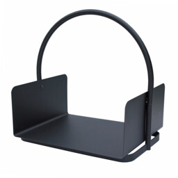 JVL Conway Modern Fireside Log/Coal Holder – Black, Steel - thumbnail 1