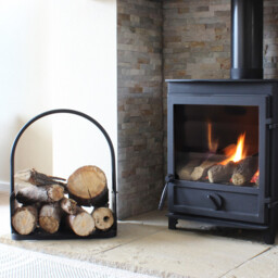 JVL Conway Modern Fireside Log/Coal Holder – Black, Steel - thumbnail 7