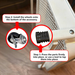 JORDAN&JUDY Foldable 3-Tier Utility Cart with Wheels, Mobile Storage Organizer - thumbnail 2