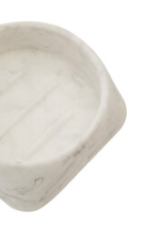Maison by Premier White Marble Soap Dish, Round Edged Soap Holder, Polyresin Soap Dish With Angled Sides, Decorative Soap Dish - thumbnail 4