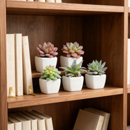 5Pcs 2.8in/7cm Artificial Succulents in Pots, False Succulents, Small Fake Plants in Pot, Mini Fake Plants in White Pots, Desk Plant for Home, Bathroom, Small Spaces - thumbnail 4
