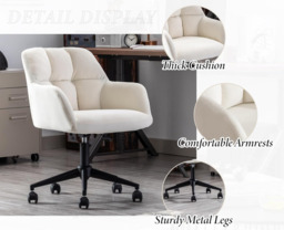 chairus Desk Chair Velvet Home Office Chair 360° Swivel Task Chair with Adjustable Height - thumbnail 6