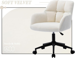 chairus Desk Chair Velvet Home Office Chair 360° Swivel Task Chair with Adjustable Height - thumbnail 5